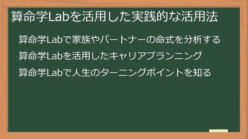 算命学Labを活用した実践的な活用法