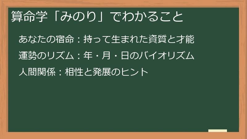 算命学「みのり」でわかること