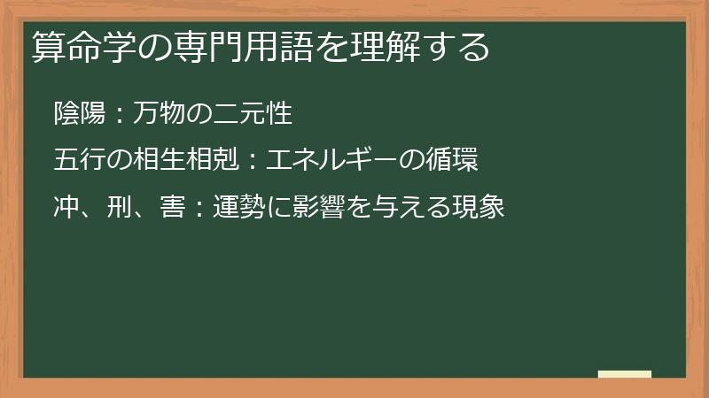 算命学の専門用語を理解する