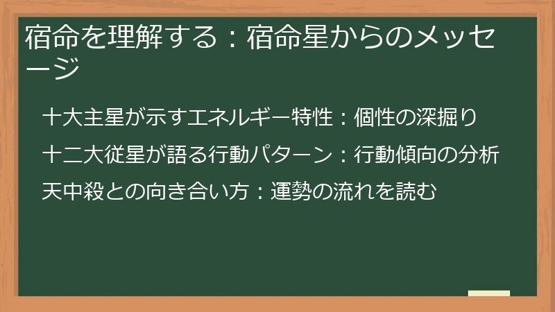 宿命を理解する：宿命星からのメッセージ