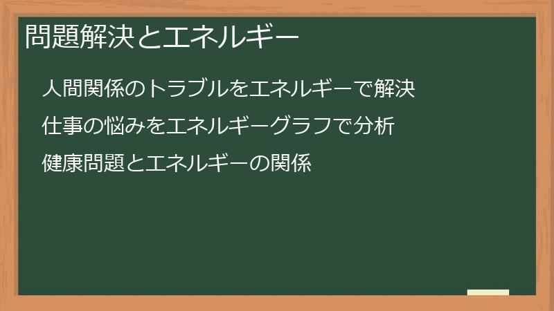 問題解決とエネルギー