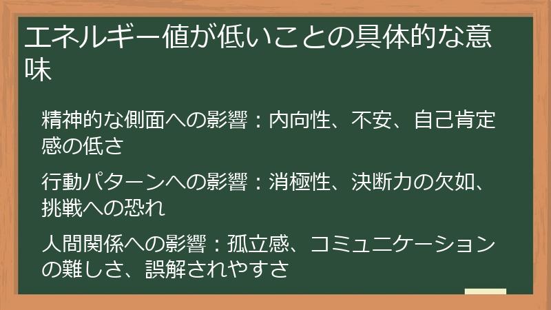 エネルギー値が低いことの具体的な意味