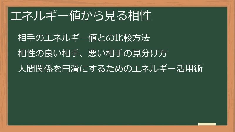 エネルギー値から見る相性