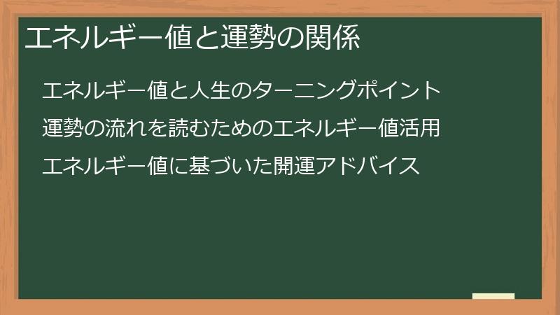 エネルギー値と運勢の関係