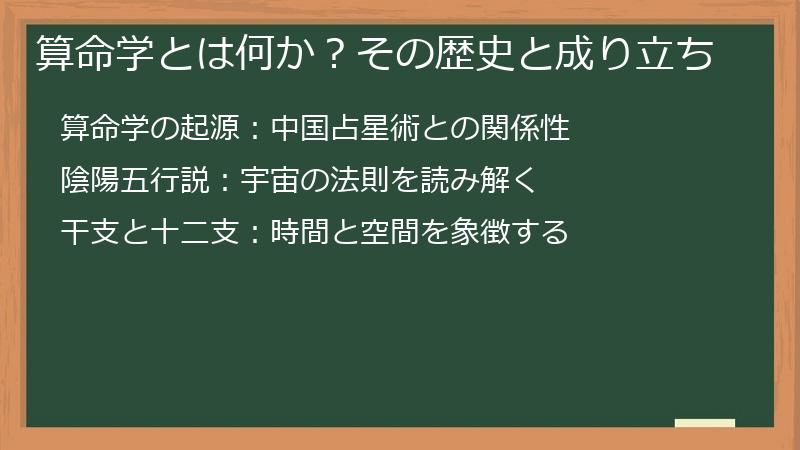算命学とは何か？その歴史と成り立ち