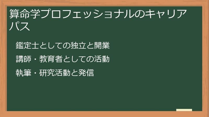 算命学プロフェッショナルのキャリアパス
