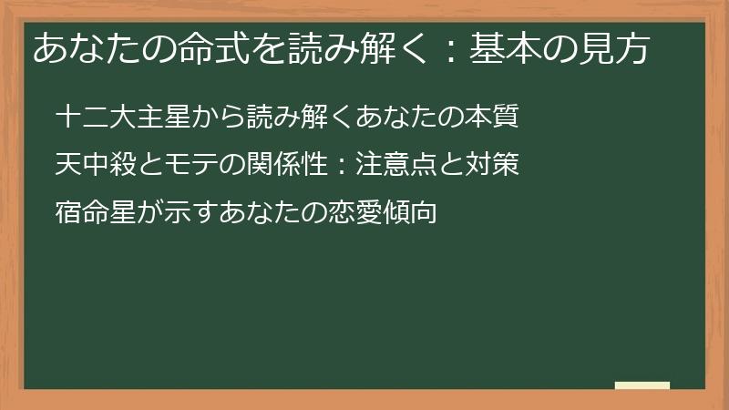 あなたの命式を読み解く：基本の見方