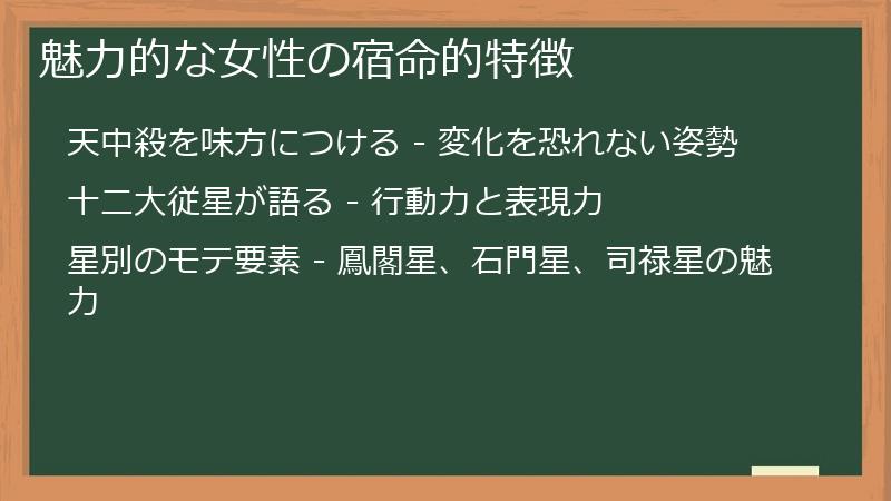 魅力的な女性の宿命的特徴