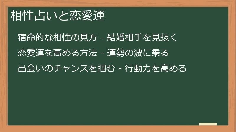 相性占いと恋愛運