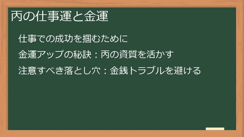 丙の仕事運と金運