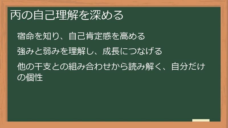 丙の自己理解を深める