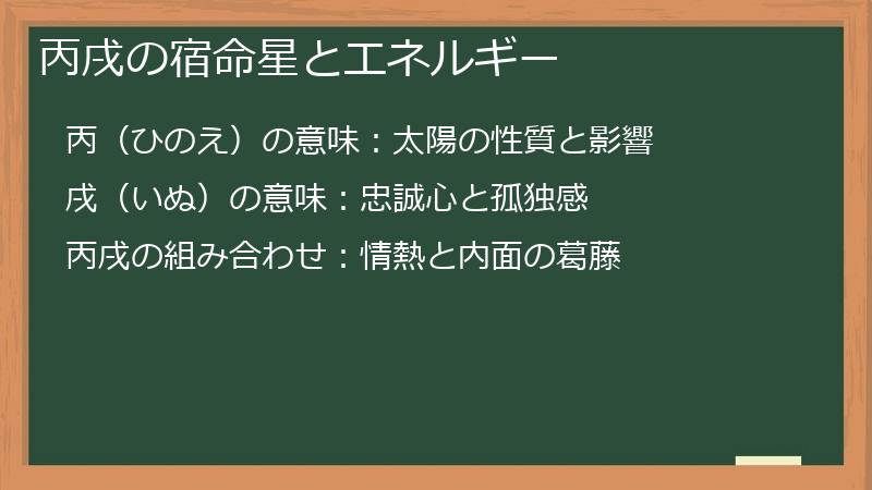 丙戌の宿命星とエネルギー