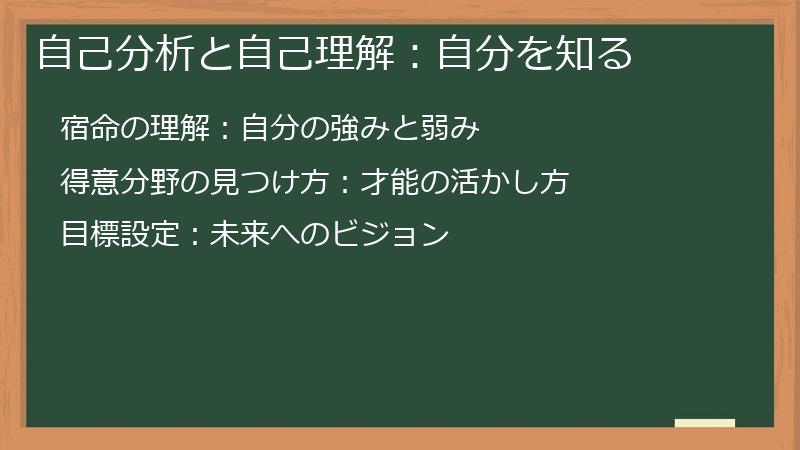 自己分析と自己理解：自分を知る