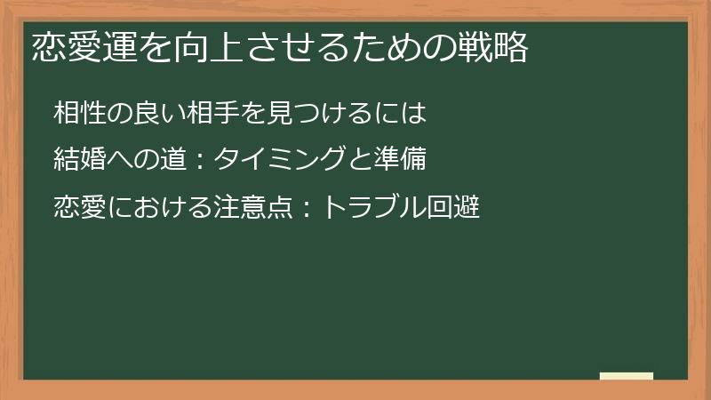 恋愛運を向上させるための戦略