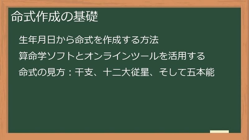 命式作成の基礎
