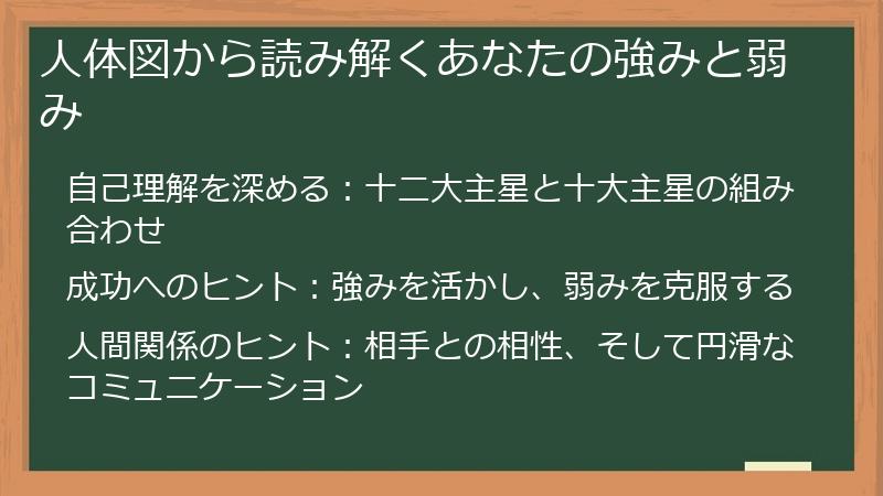 人体図から読み解くあなたの強みと弱み