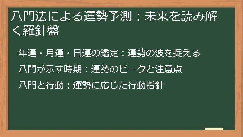 八門法による運勢予測：未来を読み解く羅針盤