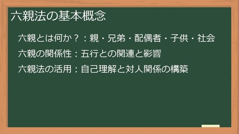 六親法の基本概念
