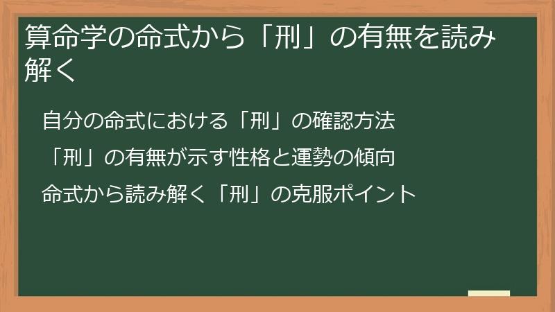 算命学の命式から「刑」の有無を読み解く