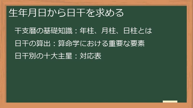生年月日から日干を求める