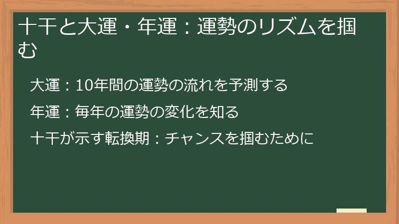十干と大運・年運：運勢のリズムを掴む