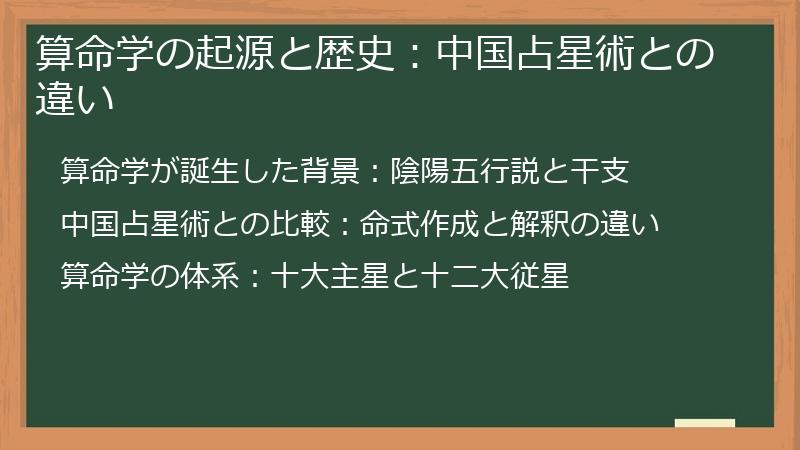 算命学の起源と歴史：中国占星術との違い