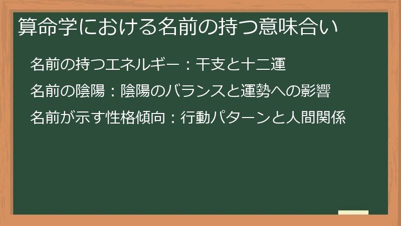 算命学における名前の持つ意味合い