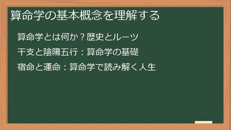 算命学の基本概念を理解する