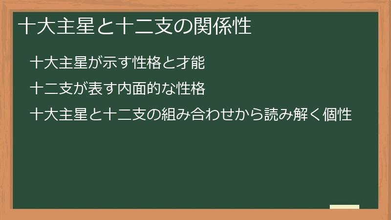 十大主星と十二支の関係性