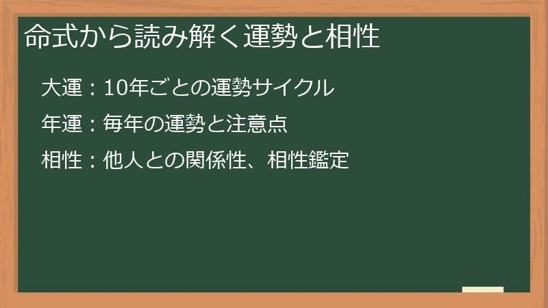 命式から読み解く運勢と相性