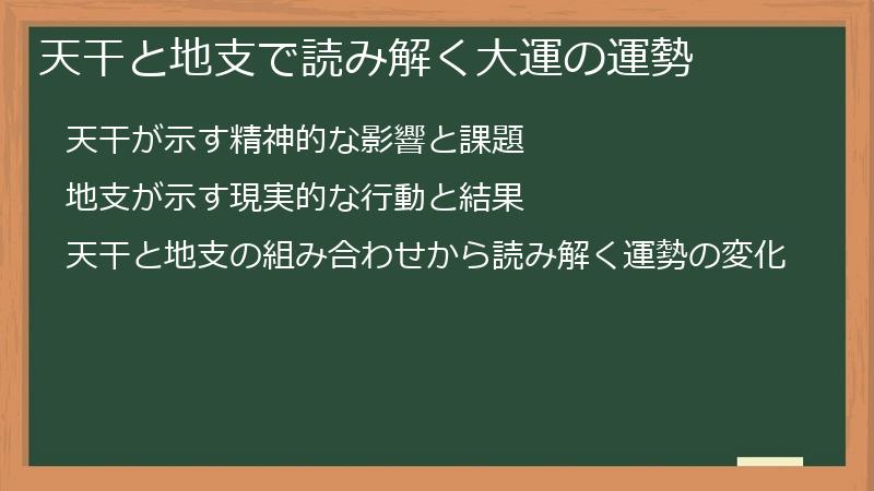 天干と地支で読み解く大運の運勢