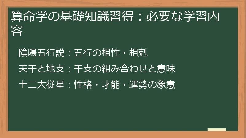 算命学の基礎知識習得：必要な学習内容