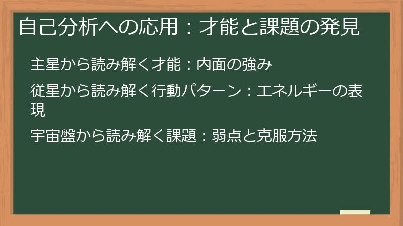 自己分析への応用：才能と課題の発見