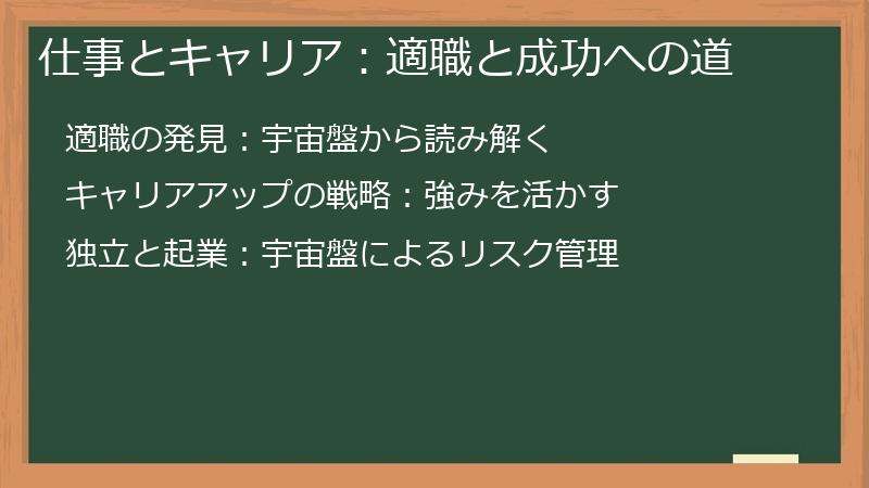 仕事とキャリア：適職と成功への道