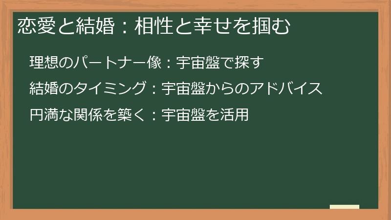恋愛と結婚：相性と幸せを掴む
