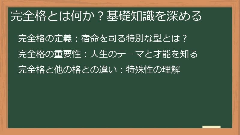 完全格とは何か？基礎知識を深める