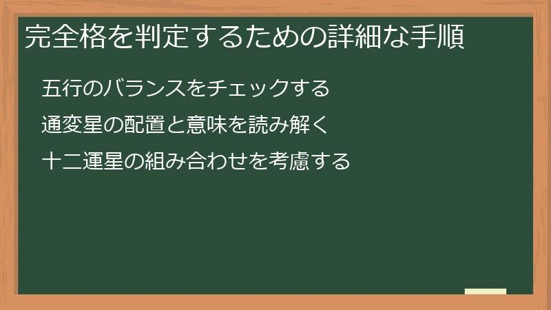 完全格を判定するための詳細な手順
