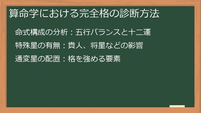 算命学における完全格の診断方法