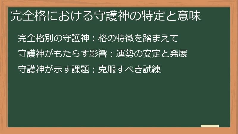 完全格における守護神の特定と意味