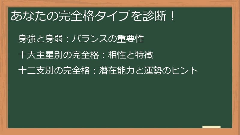 あなたの完全格タイプを診断！