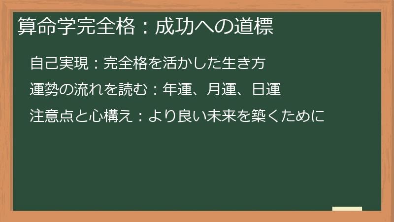 算命学完全格：成功への道標