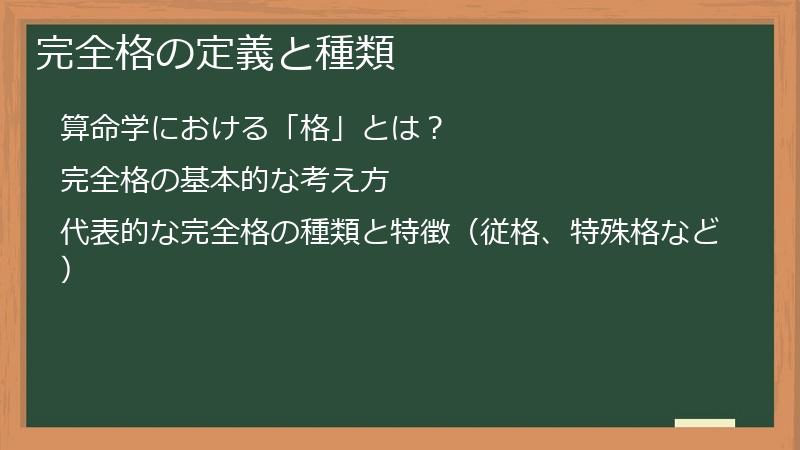 完全格の定義と種類
