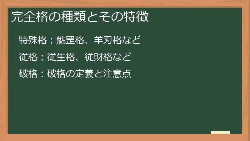 完全格の種類とその特徴