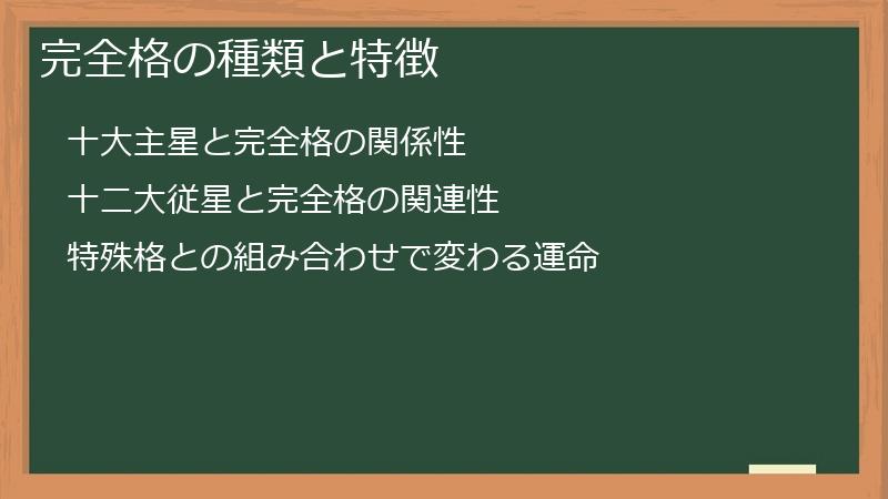 完全格の種類と特徴