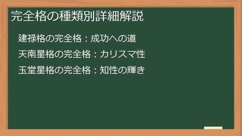 完全格の種類別詳細解説