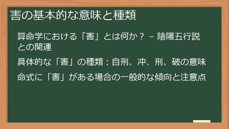 害の基本的な意味と種類
