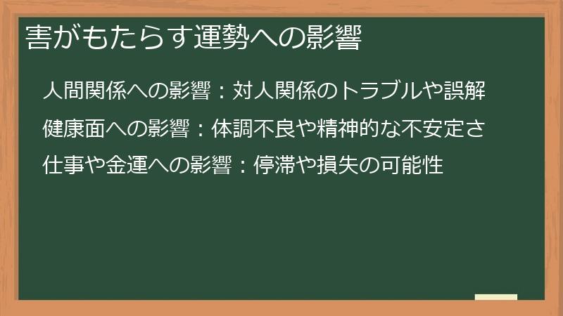 害がもたらす運勢への影響