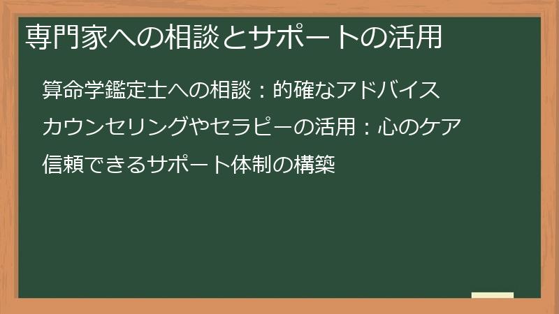 専門家への相談とサポートの活用