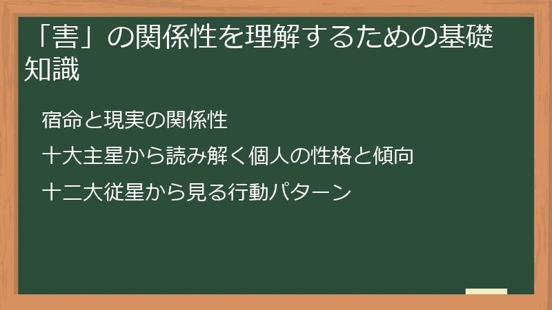 「害」の関係性を理解するための基礎知識