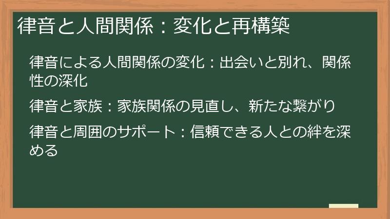 律音と人間関係：変化と再構築